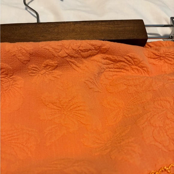 Boho Orange Fringed Cropped Bandeau Top - Picture 3 of 9